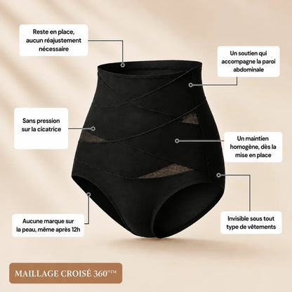 Culotte gainante post-abdominoplastie à bande croisée 360°
